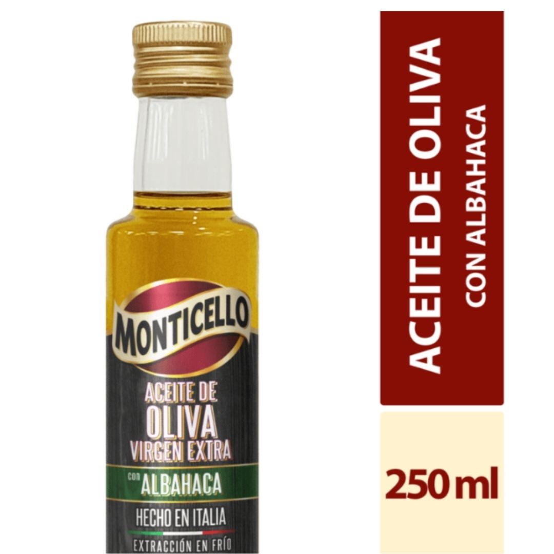 ACEITE OLIVA ALBAHACA MONTICELLO 250 ML