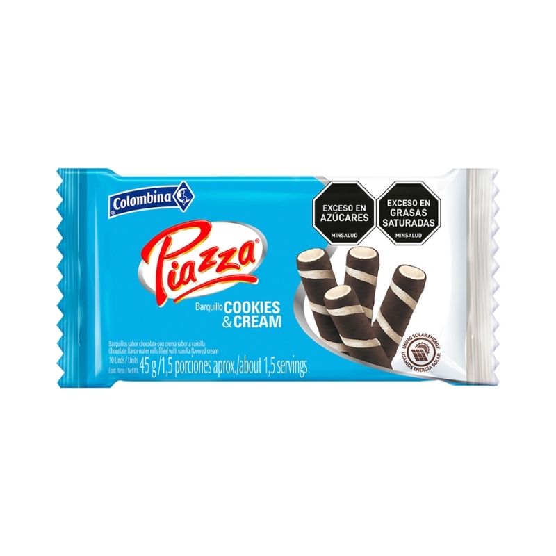 BARQUILLO PIAZZA COOKIES Y CREAM 10  U
