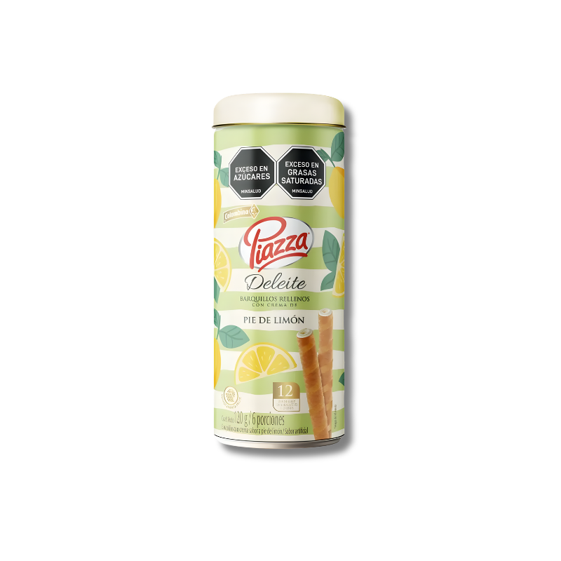 BARQUILLO PIAZZA DELEITE LIMON X 120 GR LATA