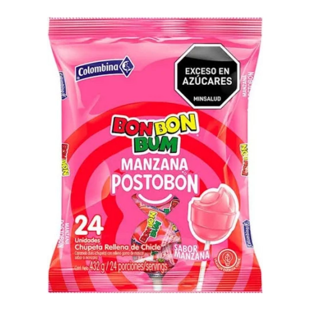 BON BON BUM X 24 MANZANA POSTOBON