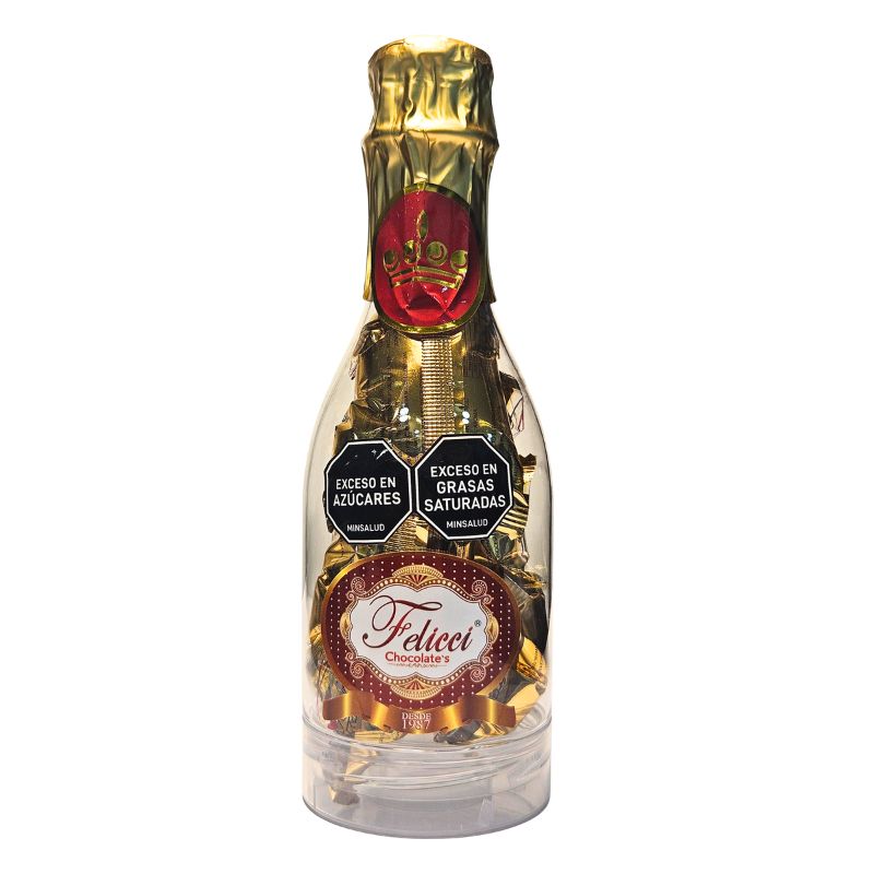 ESTUCHE CHOCOLATE BOTELLA X 5 U FELICCI