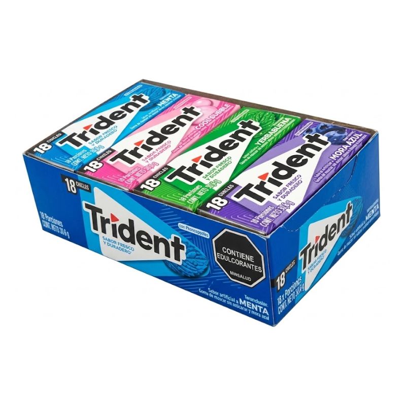 CHICLE TRIDENT 18 EVUP X 12 SURTIDO