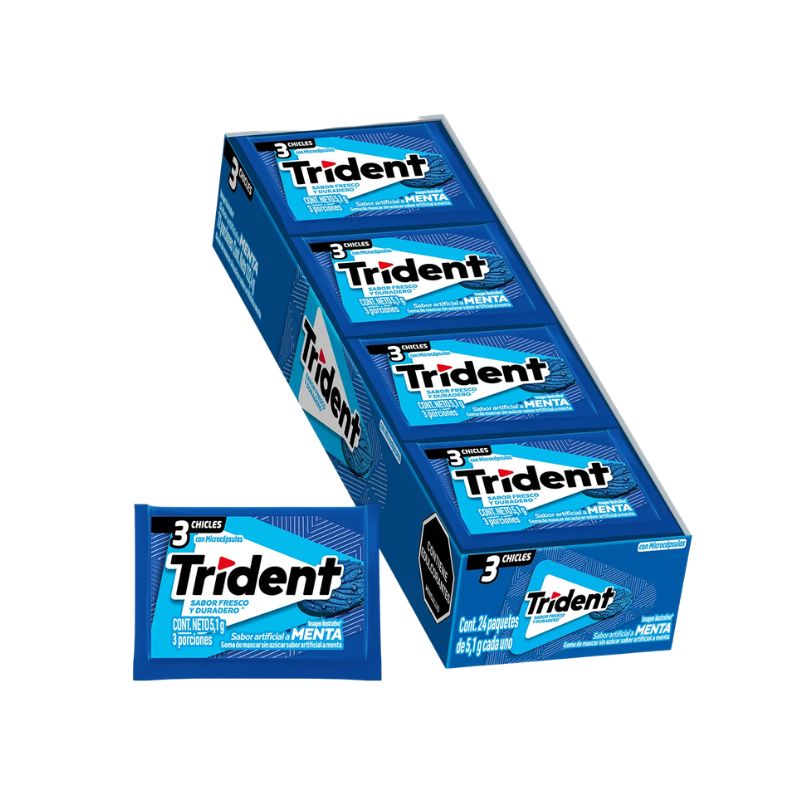 CHICLE TRIDENT 24 X 3 MENTA