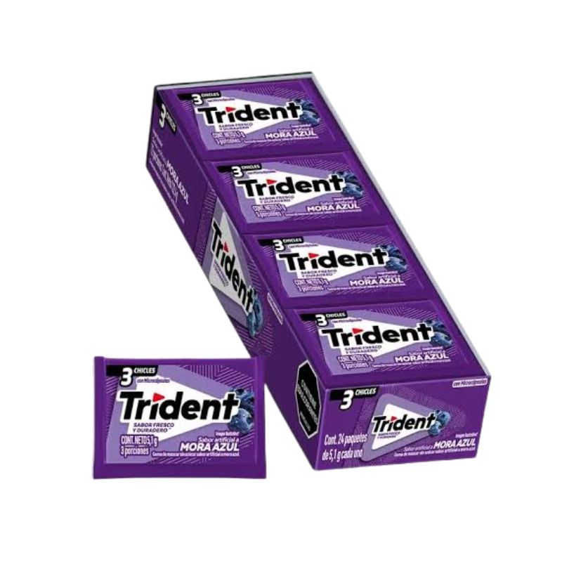 CHICLE TRIDENT 24 X 3 MORA