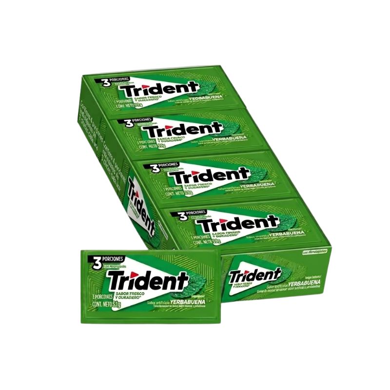 CHICLE TRIDENT 24 X 3 YERBABUENA