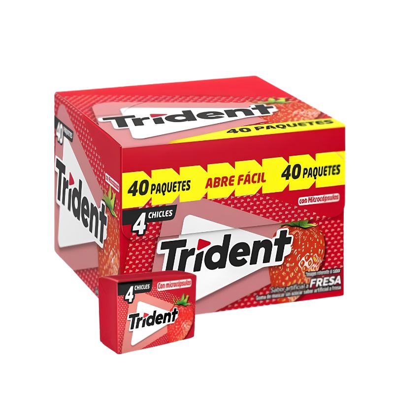 CHICLE TRIDENT CUBO X 40 U FRESA