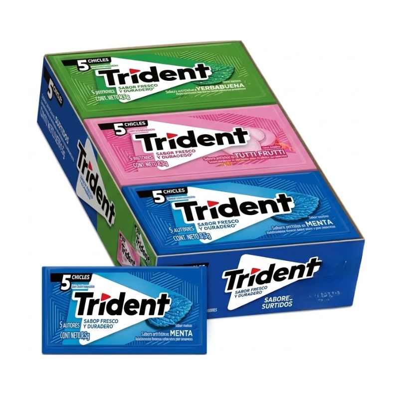CHICLE TRIDENT X 18 SURTIDO