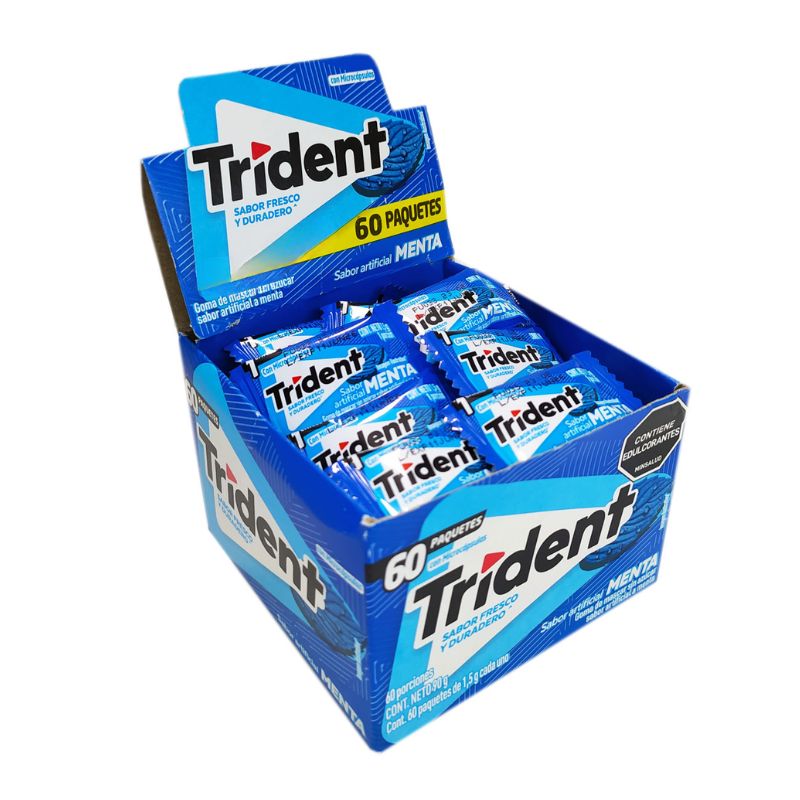 CHICLE TRIDENT X 60 MENTA