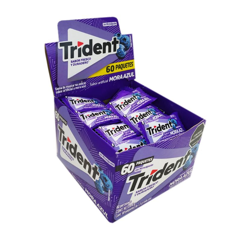 CHICLE TRIDENT X 60 MORA AZUL