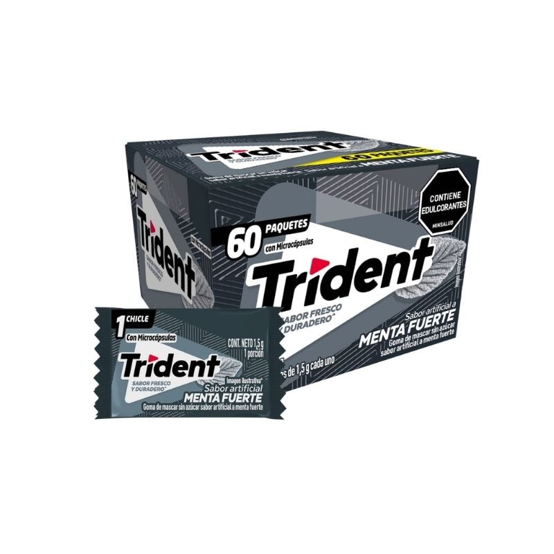 CHICLE TRIDENT X 60 STRONG