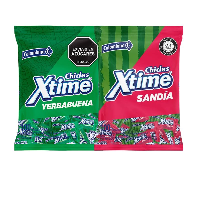 CHICLE XTIME RELLENO X 100 U SANDIA/YERBAB