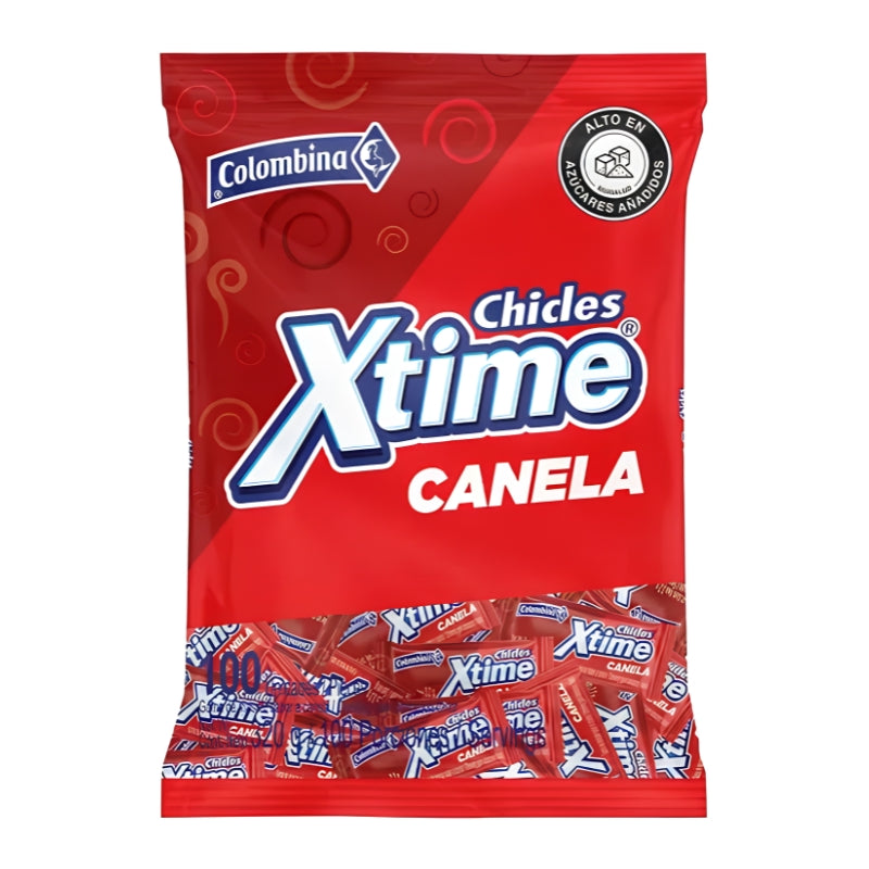 CHICLE XTIME X 100 CANELA COLOMBINA