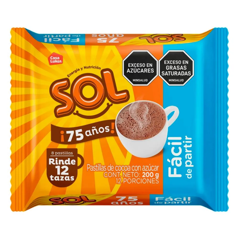 CHOCOLATE SOL 200 GR