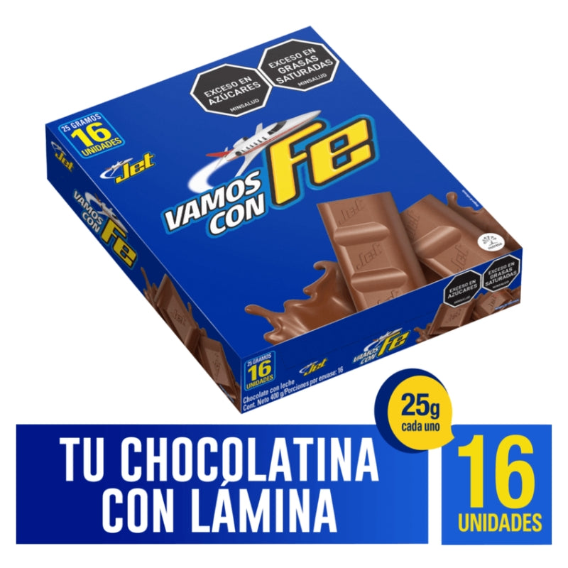 CHOCOLATINA JET LECHE 25 GR X 16 U