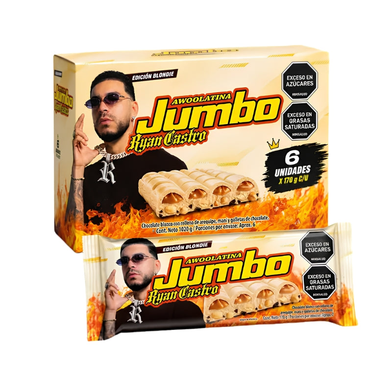 CHOCOLATINA JUMBO RYAN 170 GR X 6 U BLANCA