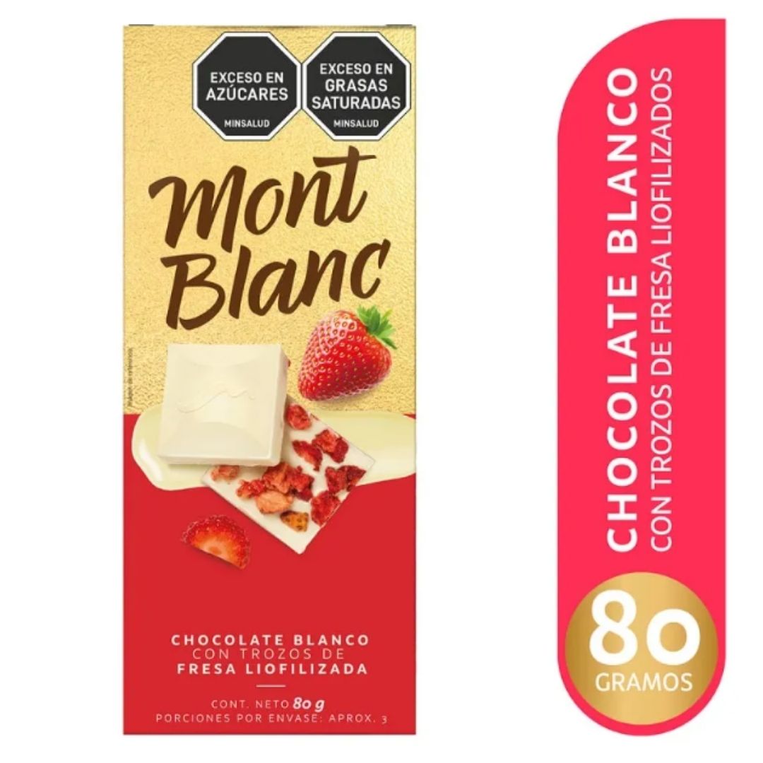 CHOCOLATINA MONTBLANC FRESA BLANCO 80 GR