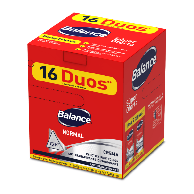 DESODORANTE BALANCE X 16 U CREMA NORMAL
