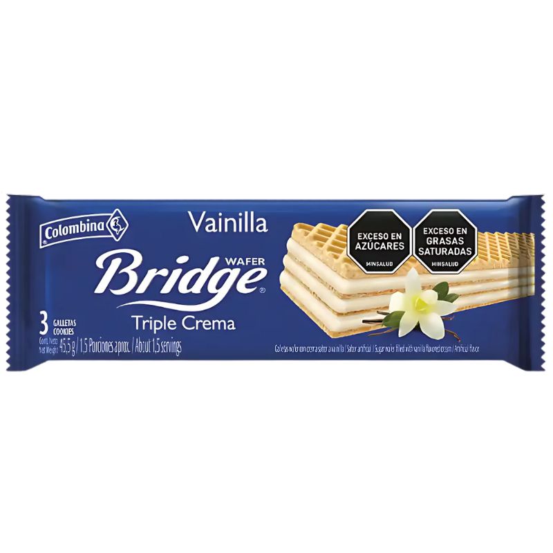 GALLETA BRIDGE XL VAINILLA X 9 U COLOMBINA