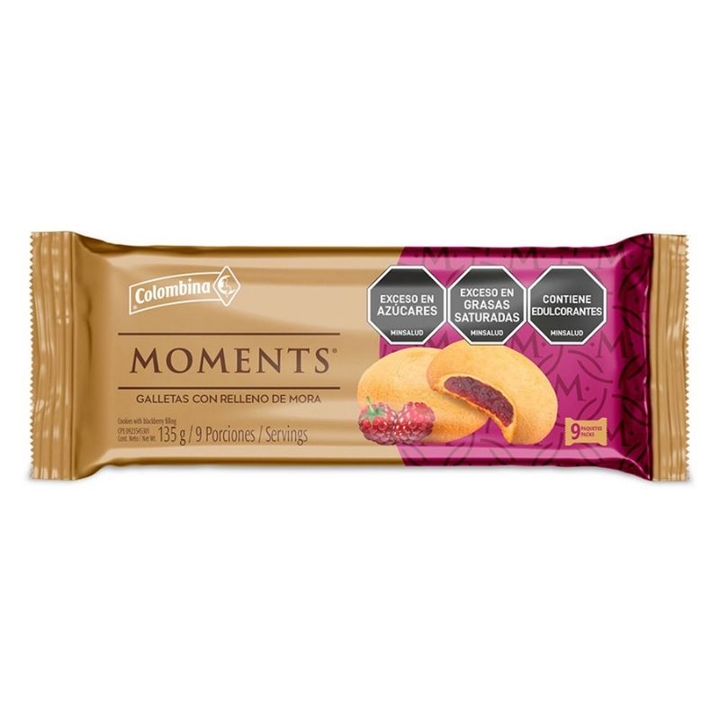 GALLETA MOMENTS RELLENA MORA 9 X 135 GR