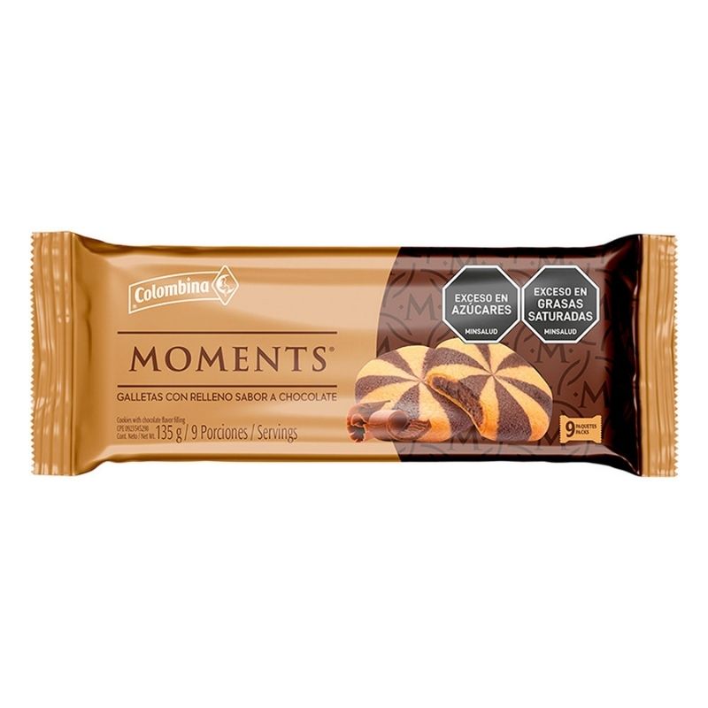 GALLETA MOMENTS RELLENAS CHOC 9 X 135 GR