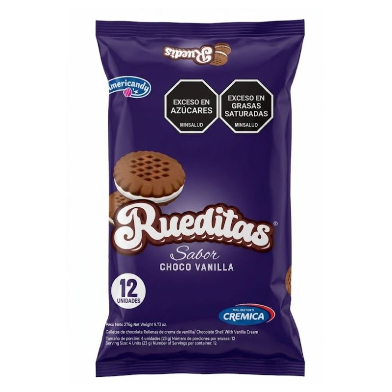 GALLETAS RUEDITAS CHOCO VAI 23 GR X 12 U