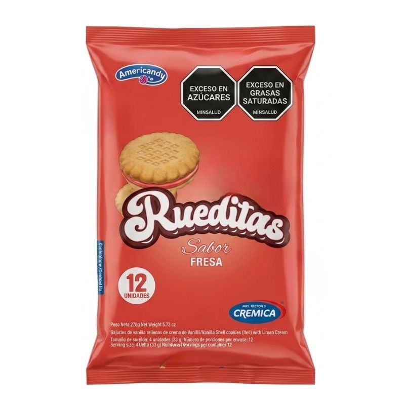 GALLETAS RUEDITAS FRESA 23 GR X 12 U