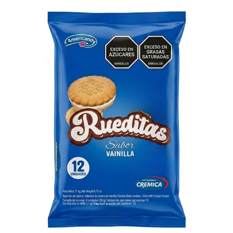 GALLETAS RUEDITAS VAINILLA 23 GR X 12 U