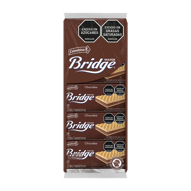 GALLETA WAFERS BRIDGE X 10 CHOCOLATE COLOMBINA