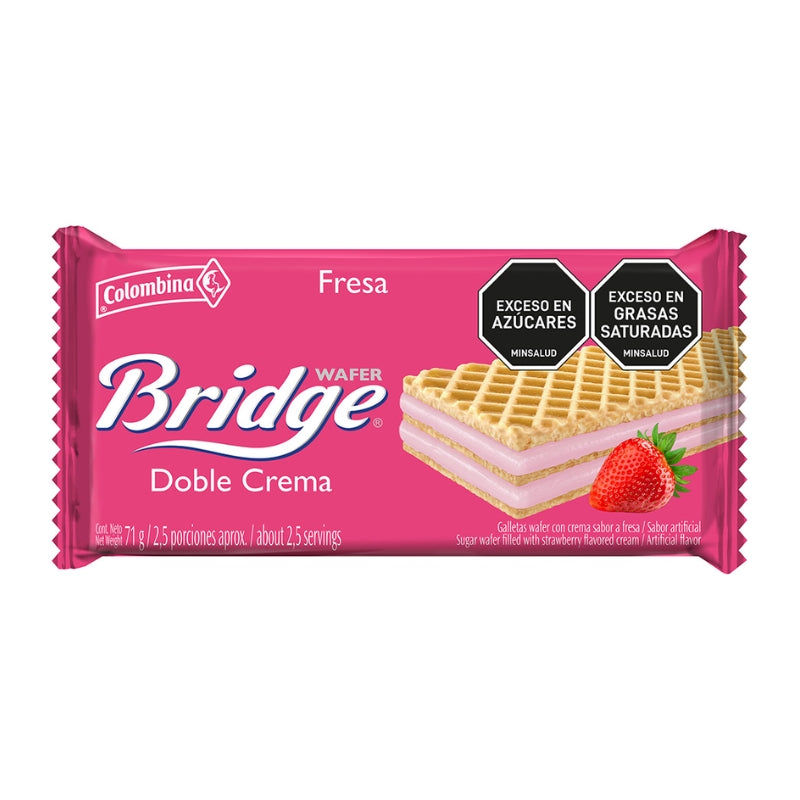 GALLETA WAFERS BRIDGE X 10 FRESA COLOMBINA