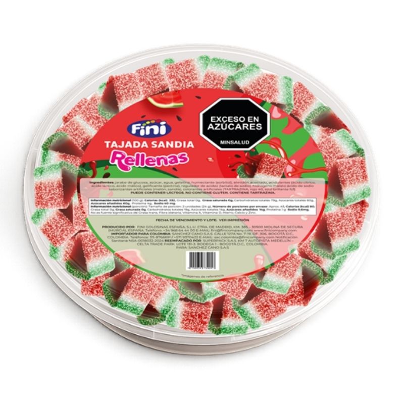 GOMA FINNI TAJADAS SANDIA 800 GR TARRO