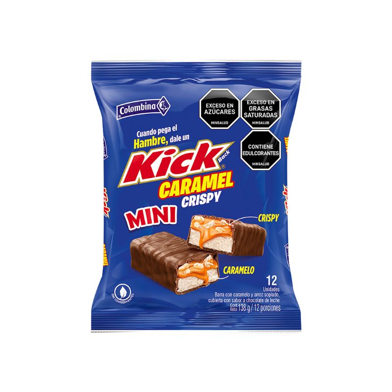 KICK CARAMEL CRISPY BOLSA X 12 UN