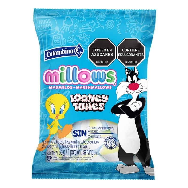 MASMELOS MILLOWS LOONEY TUNES 35 GR COLOMBINA