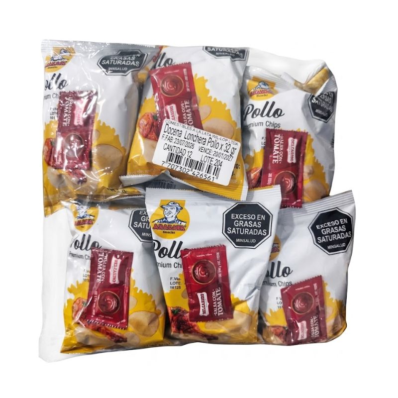 PAPA CHIPS POLLO 32 GR X 12 U LATA