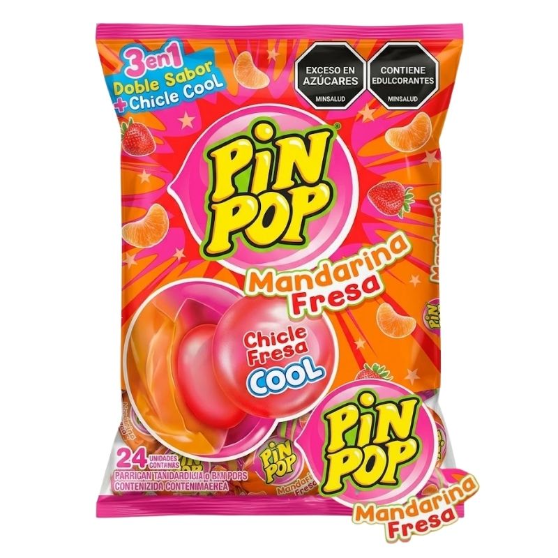 PIN POP X 24 MANDARINA FRESA