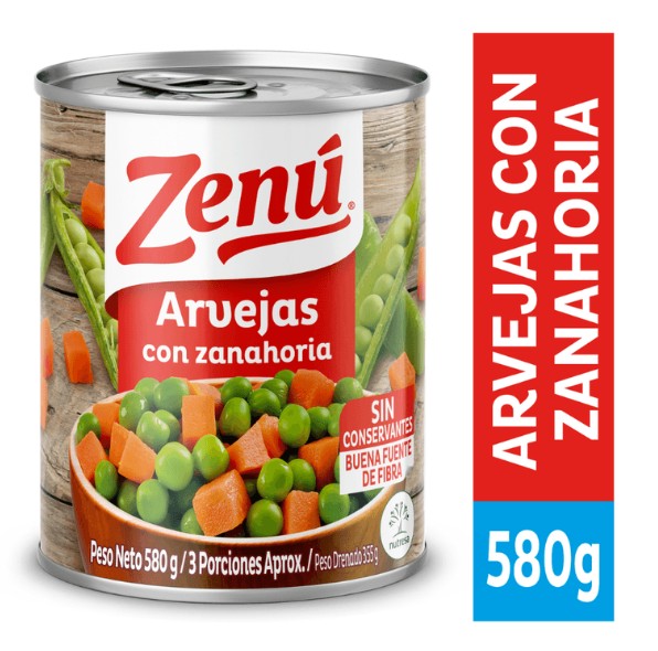 ARVEJA CON ZANAHORIA ZENU 580 GR