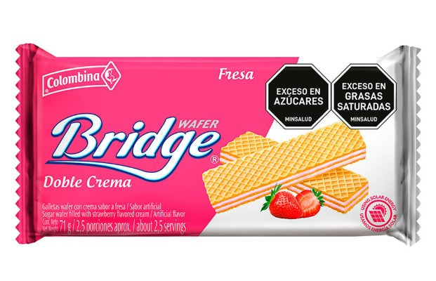 GALLETA WAFERS BRIDGE X 10 FRESA COLOMBINA