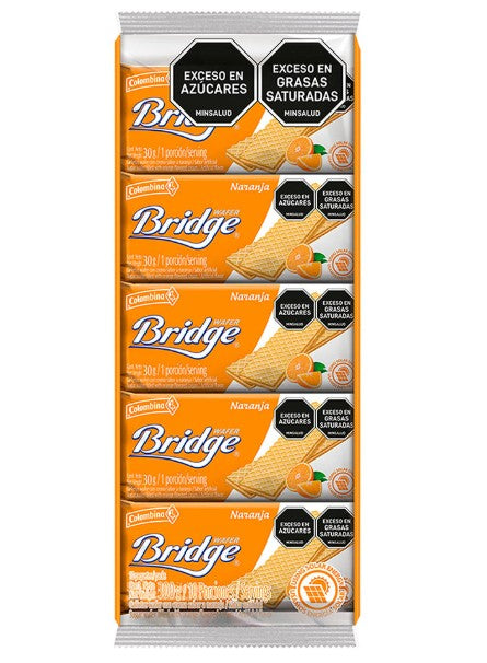 GALLETA WAFERS BRIDGE X 10 NARANJA