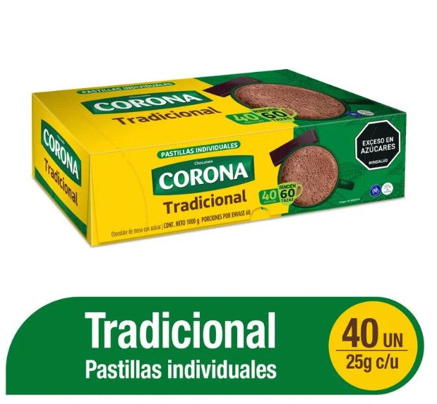 CHOCOLATE CORONA PASTILLADO X 40 U
