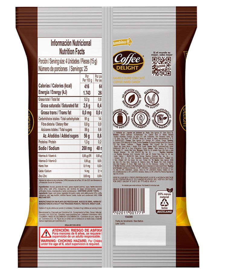 COFFEE DELIGTH X 100 DURO COLOMBINA