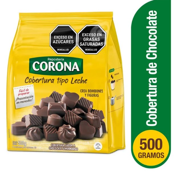 COBERTUTA DE LECHE  NEGRA  CORONA 500 GR