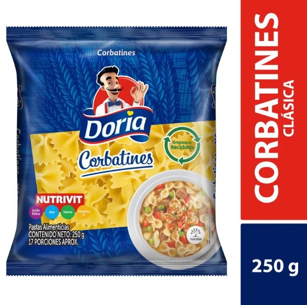 PASTA DORIA CORBATINES 250 GR