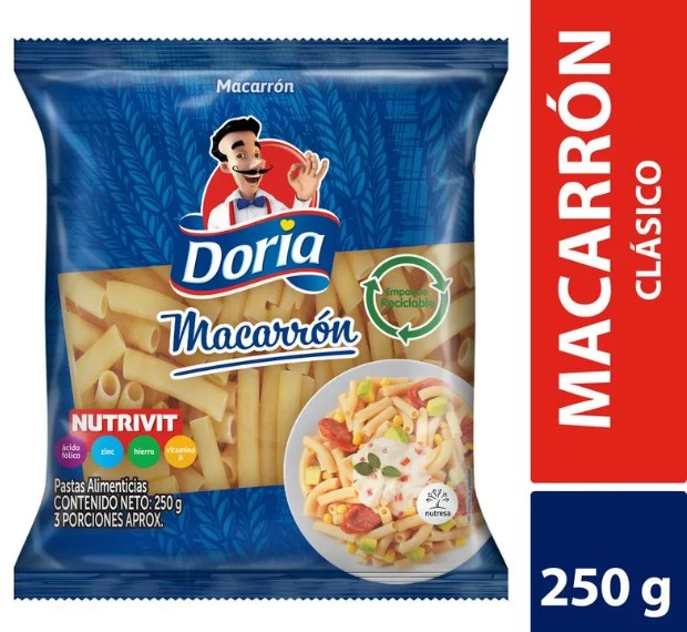 PASTA DORIA MACARRON 250 GR CORTO
