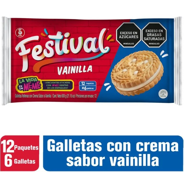 GALLETA FESTIVAL X 6 VAINILLA