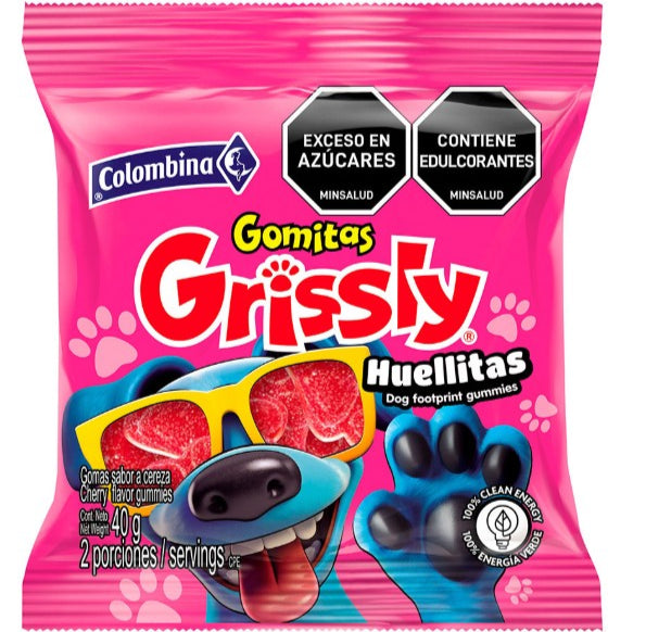 GOMA GRISSLY SNACK HUELLITAS 40 GR