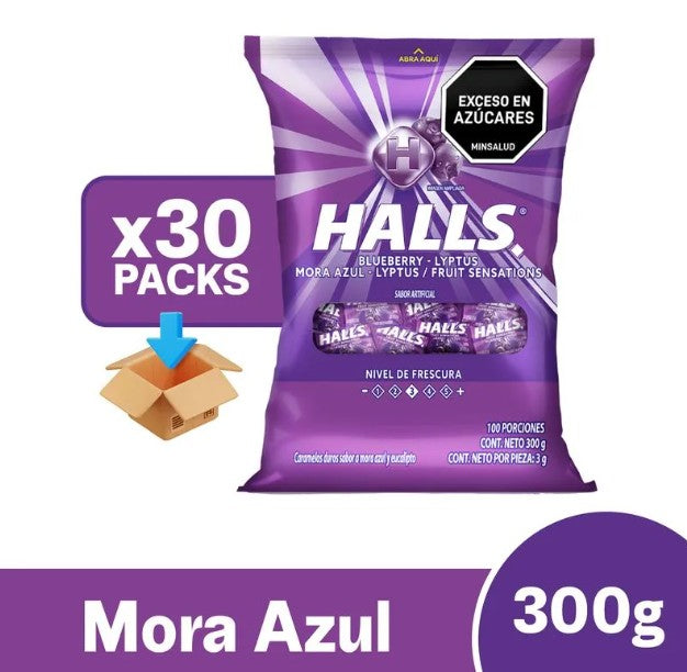 HALLS PEPA X 100 MORA AZUL