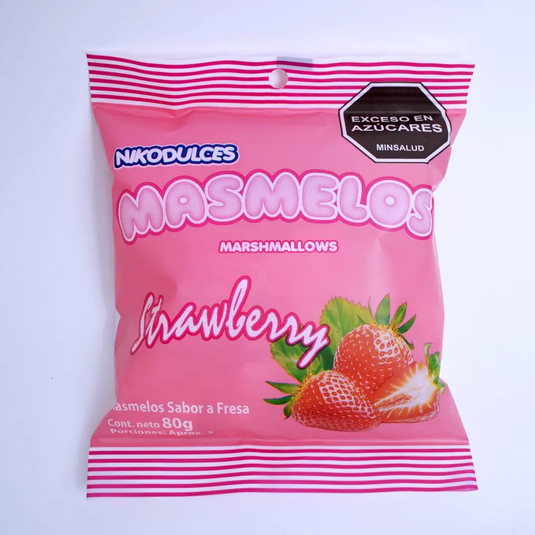 MASMELOS FRESA 80 GR NIKODULCES