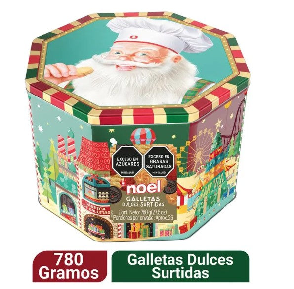 GALLETA NAVIDAD NOEL CF TAMBOR 780 GR NOEL