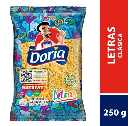 PASTA DORIA LETRA 250 GR