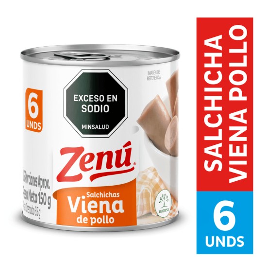 SALCHICHA VIENA ZENU POLLO X 150 GR