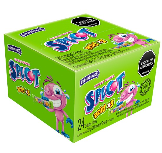 CHICLE SPLOT ACIDO LINEA 24 X 5 U COLOMBINA